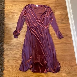 Target brand maroon velvet midi dress